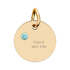 Birthstone Circle Charm (Engraving)