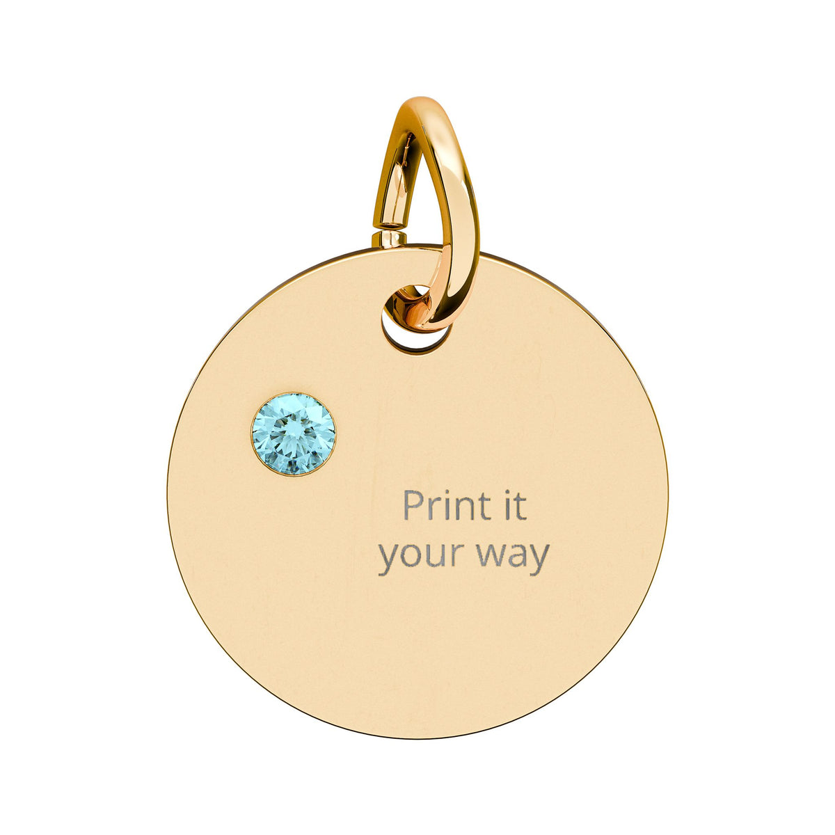 Birthstone Circle Charm (Engraving)