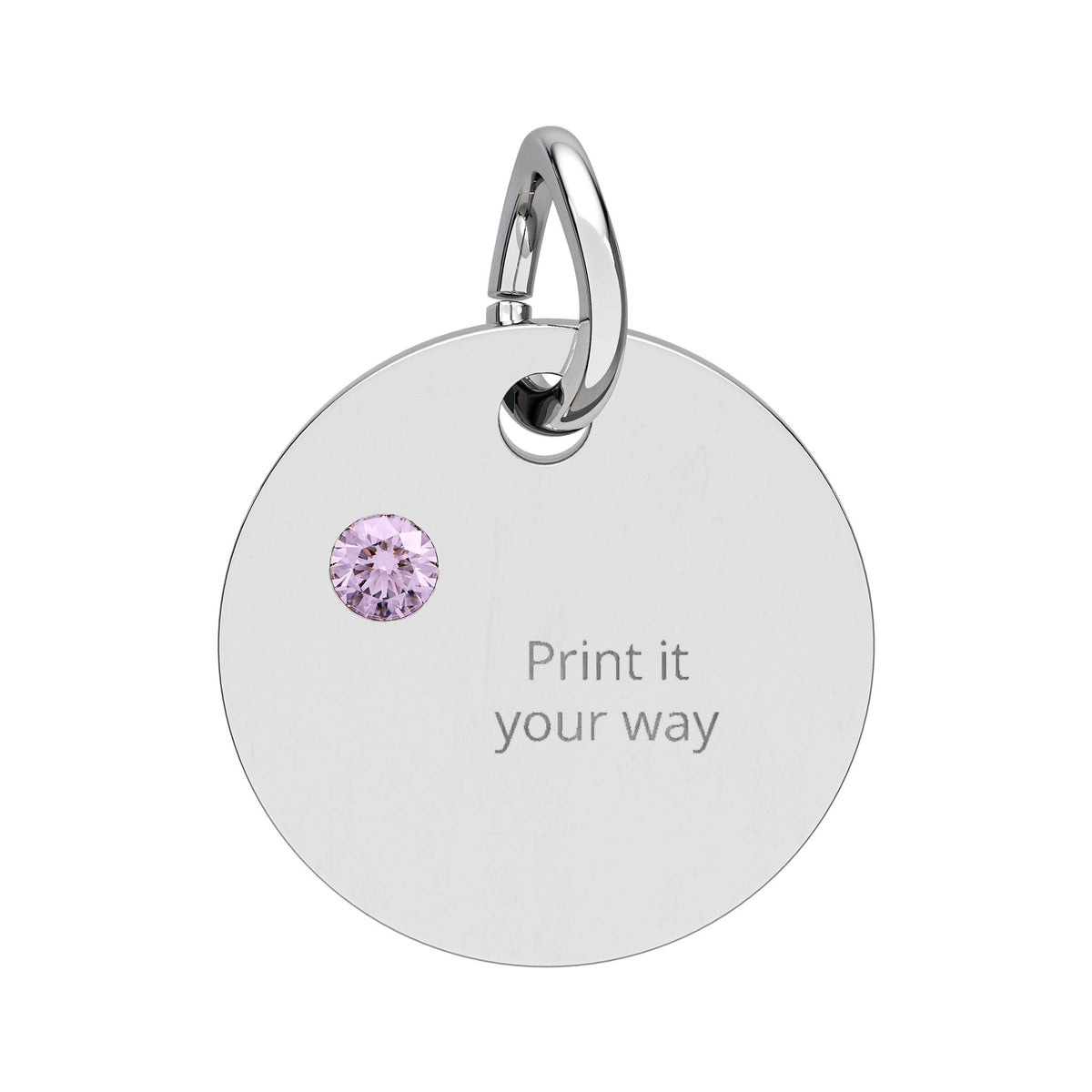 Birthstone Circle Charm (Engraving)