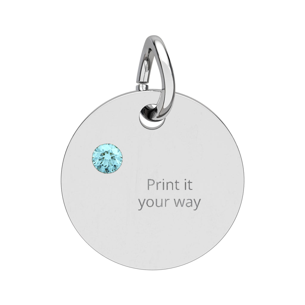 Birthstone Circle Charm (Engraving)