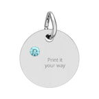 Birthstone Circle Charm (Engraving)