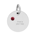 Birthstone Circle Charm (Engraving)