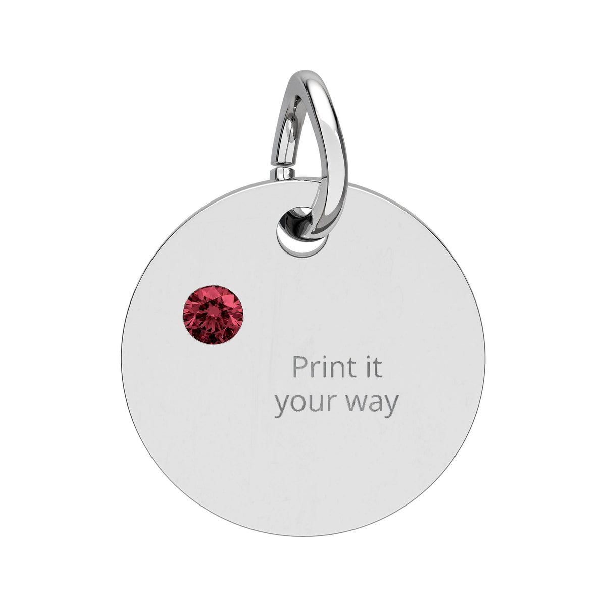 Birthstone Circle Charm (Engraving)