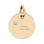 Birthstone Circle Charm (Engraving)