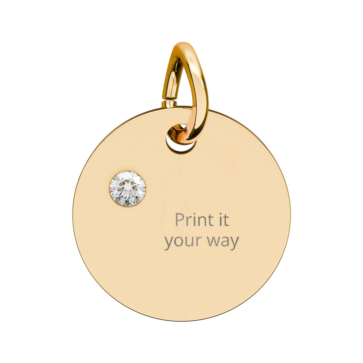 Birthstone Circle Charm (Engraving)