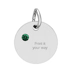 Birthstone Circle Charm (Engraving)