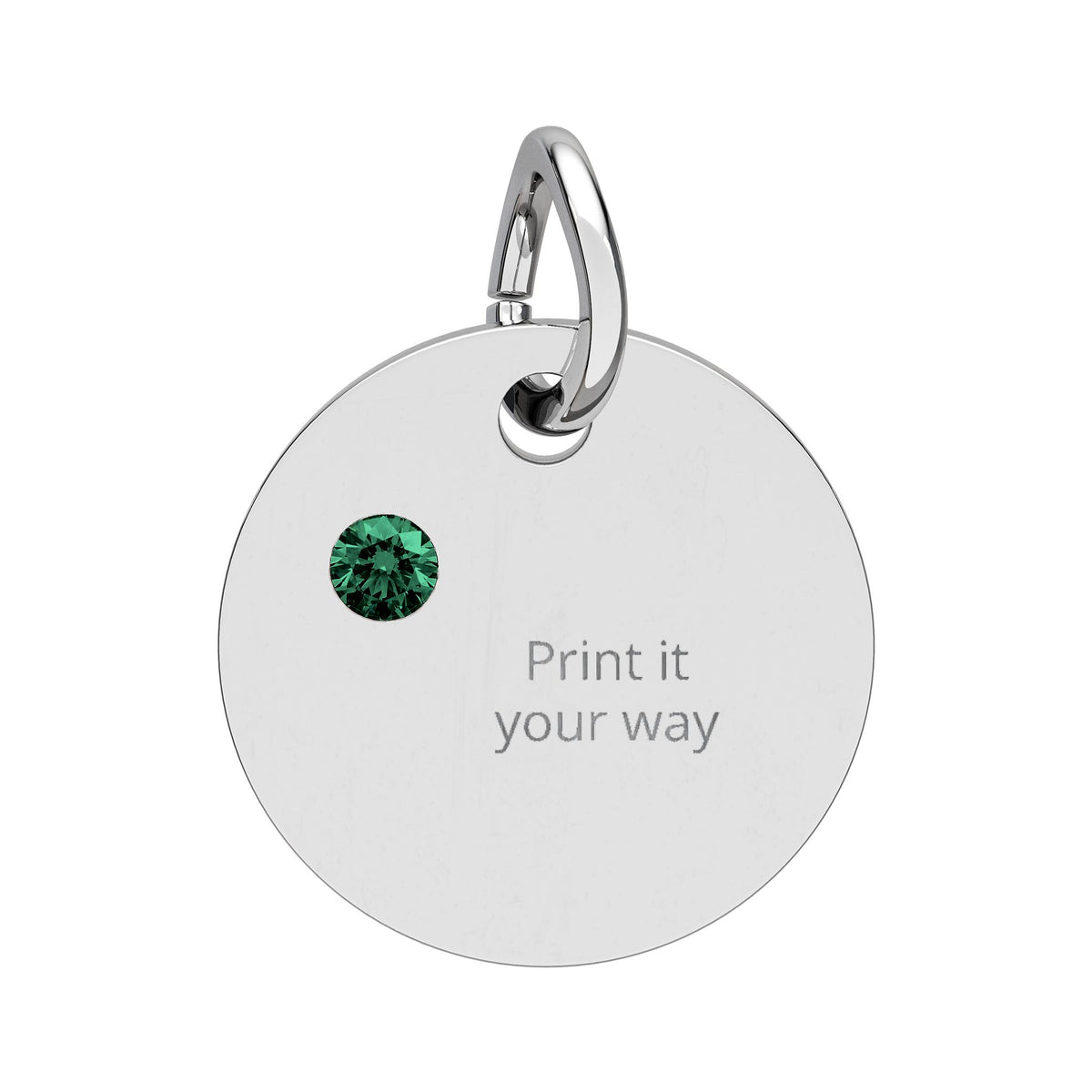 Birthstone Circle Charm (Engraving)