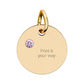 Birthstone Circle Charm (Engraving)