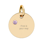 Birthstone Circle Charm (Engraving)