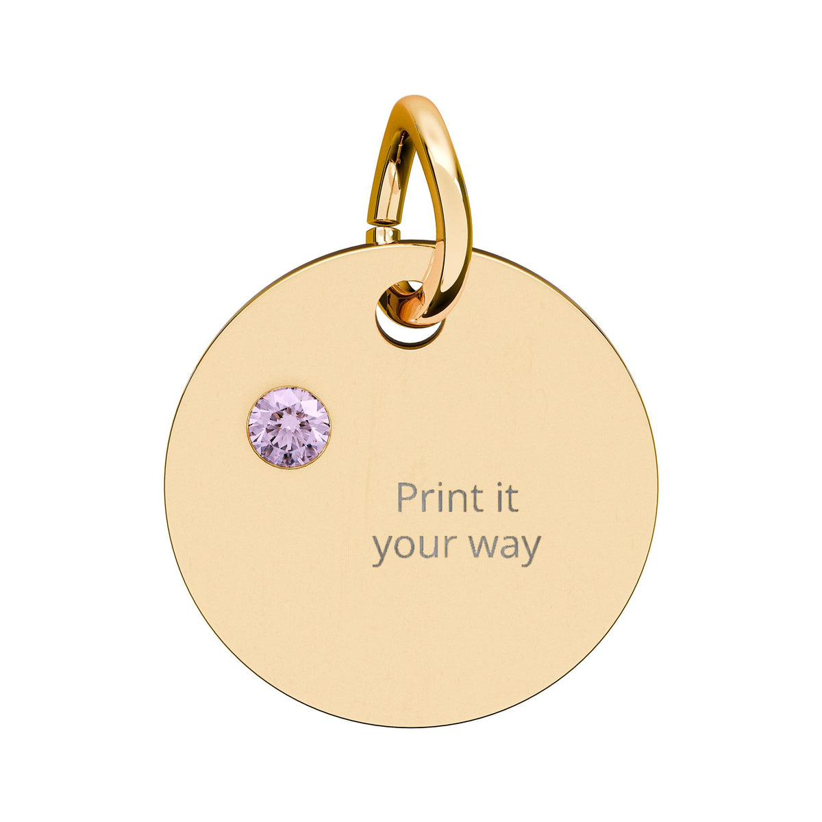 Birthstone Circle Charm (Engraving)
