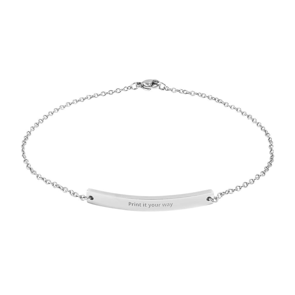 Engravable Curved Bar Anklet — Personalized Minimalist Gold/Silver Anklet