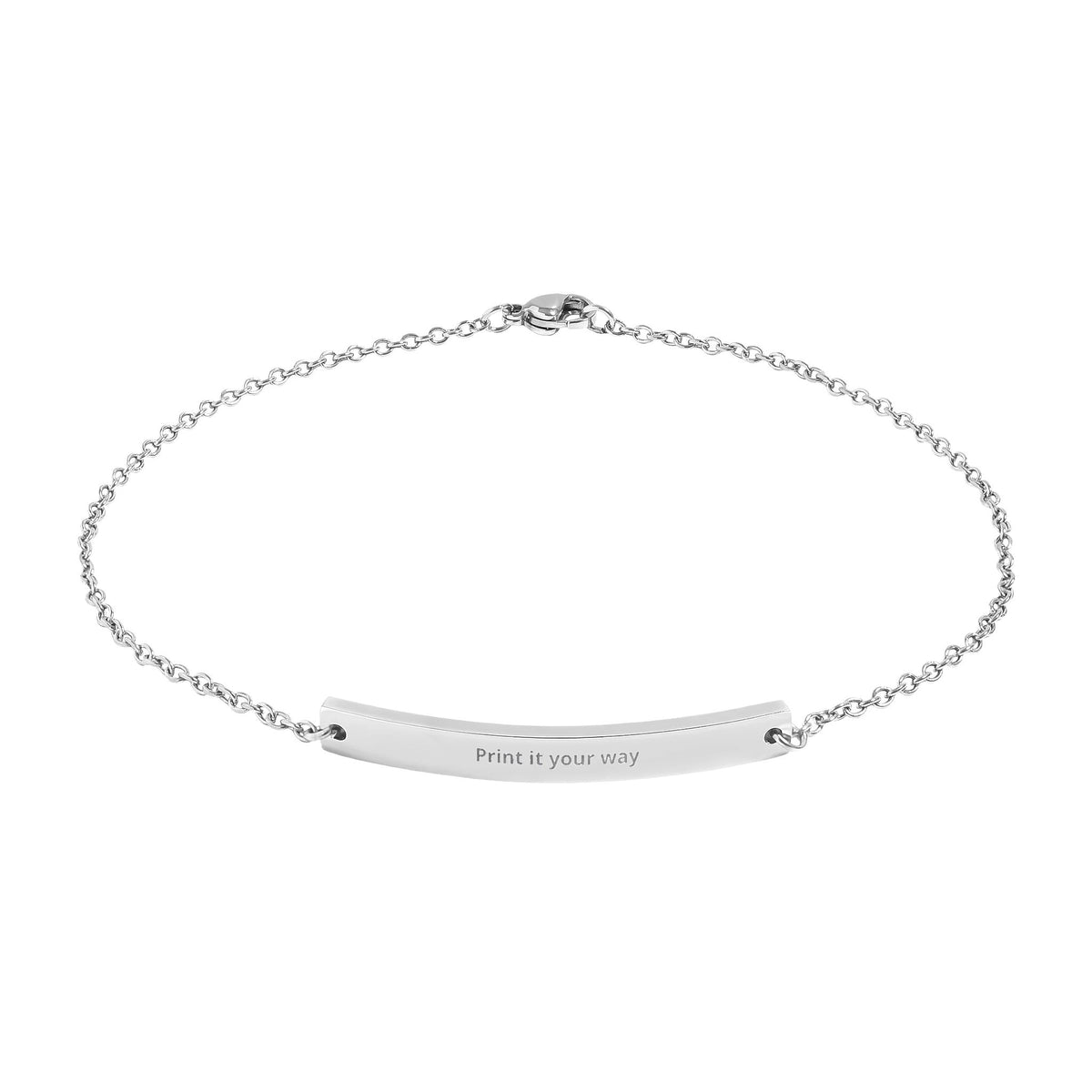 Engravable Curved Bar Anklet — Personalized Minimalist Gold/Silver Anklet