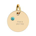 Birthstone Circle Charm (Engraving)