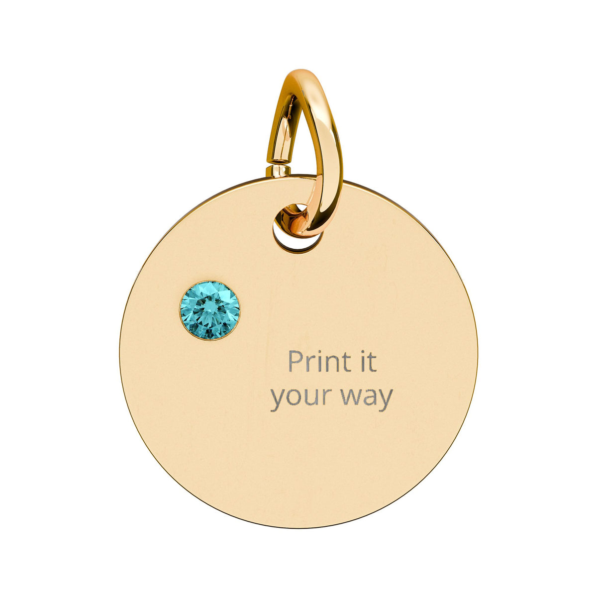 Birthstone Circle Charm (Engraving)