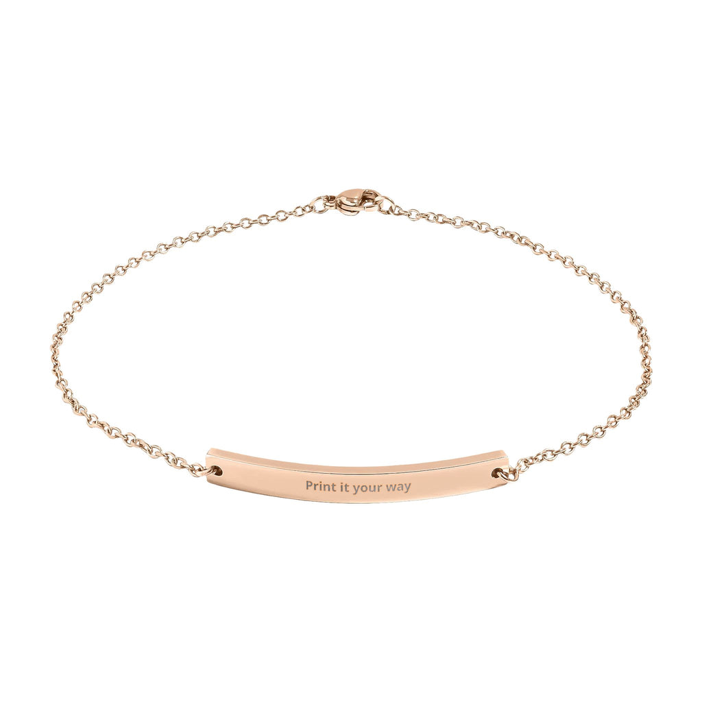 Engravable Curved Bar Anklet — Personalized Minimalist Gold/Silver Anklet