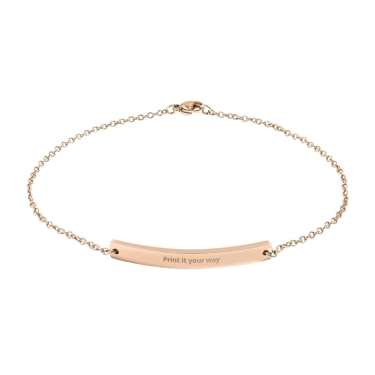 Engravable Curved Bar Anklet — Personalized Minimalist Gold/Silver Anklet