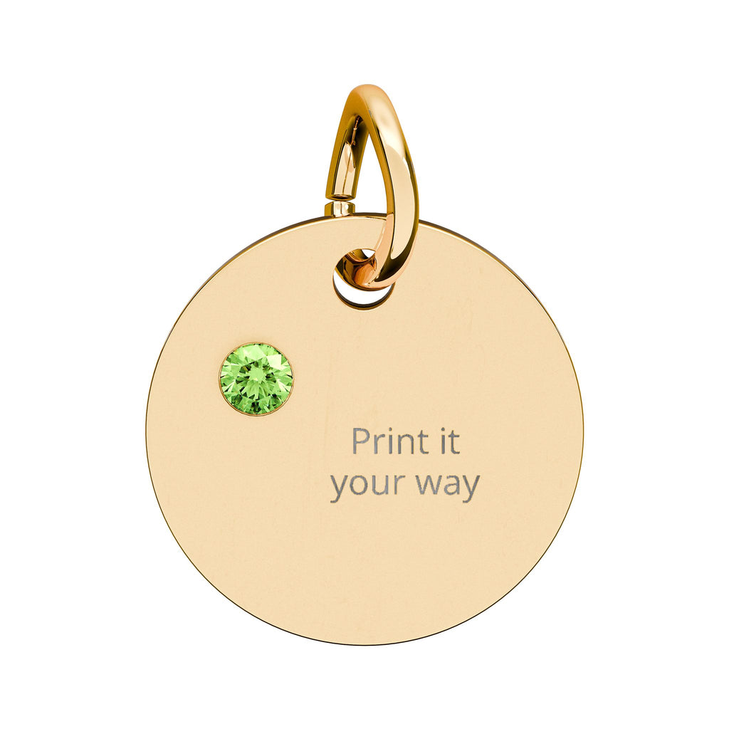 Birthstone Circle Charm (Engraving)