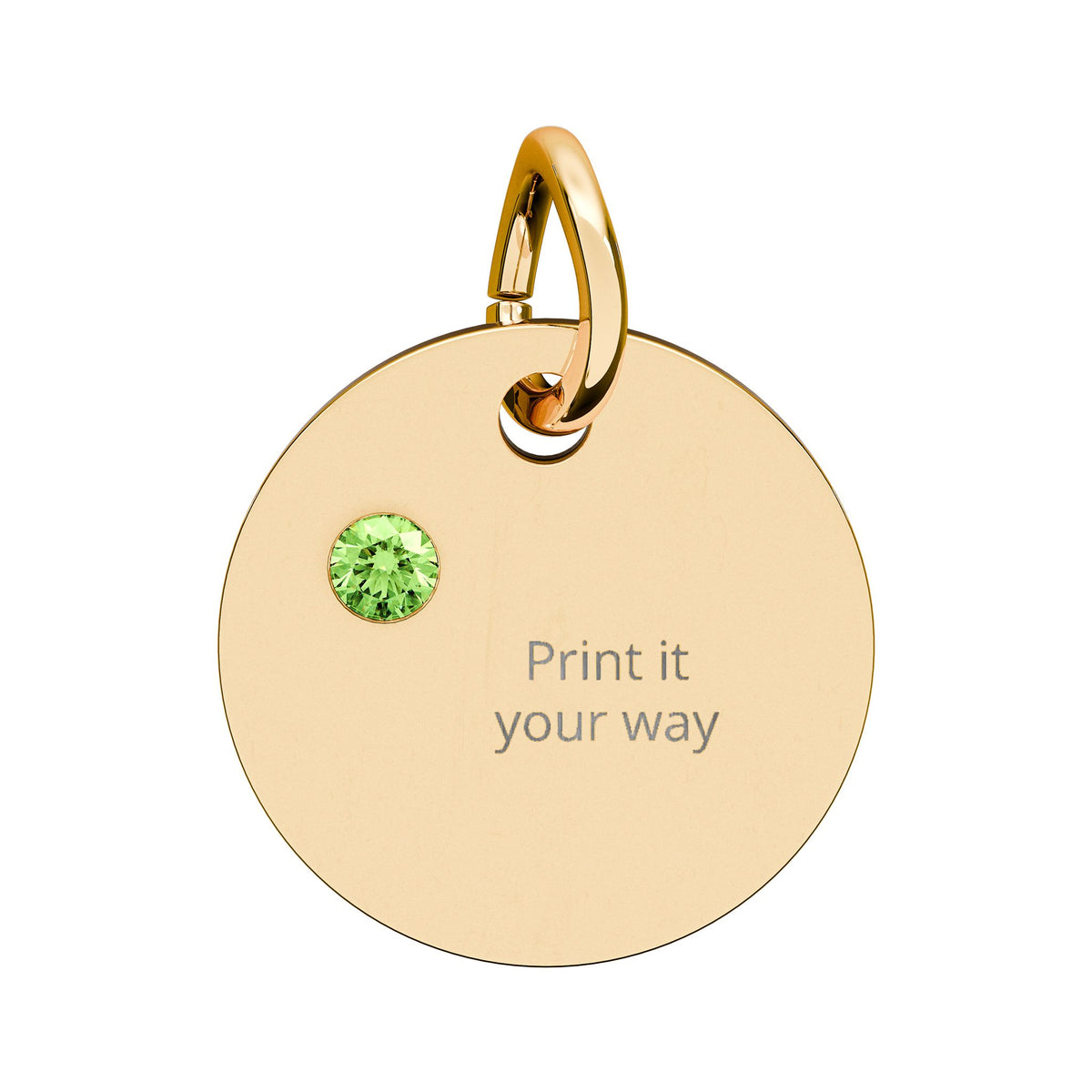 Birthstone Circle Charm (Engraving)