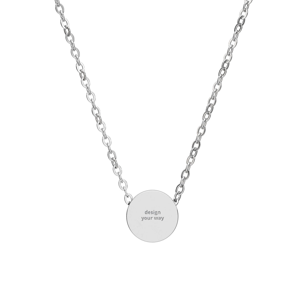 Engravable Mini Circle Necklace — Personalized Disc Pendant