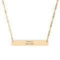 Engraved Horizontal Bar Necklace — Personalized 'Print It Your Way' Pendant (Silver & Rose Gold)
