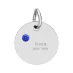 Birthstone Circle Charm (Engraving)