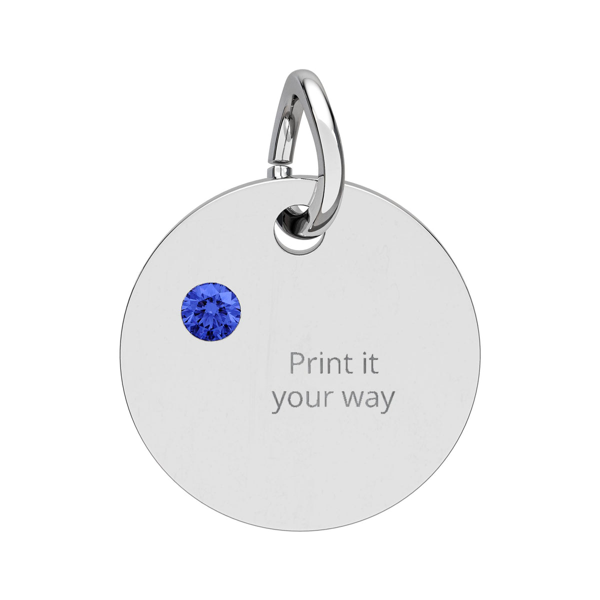 Birthstone Circle Charm (Engraving)