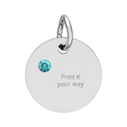 Birthstone Circle Charm (Engraving)