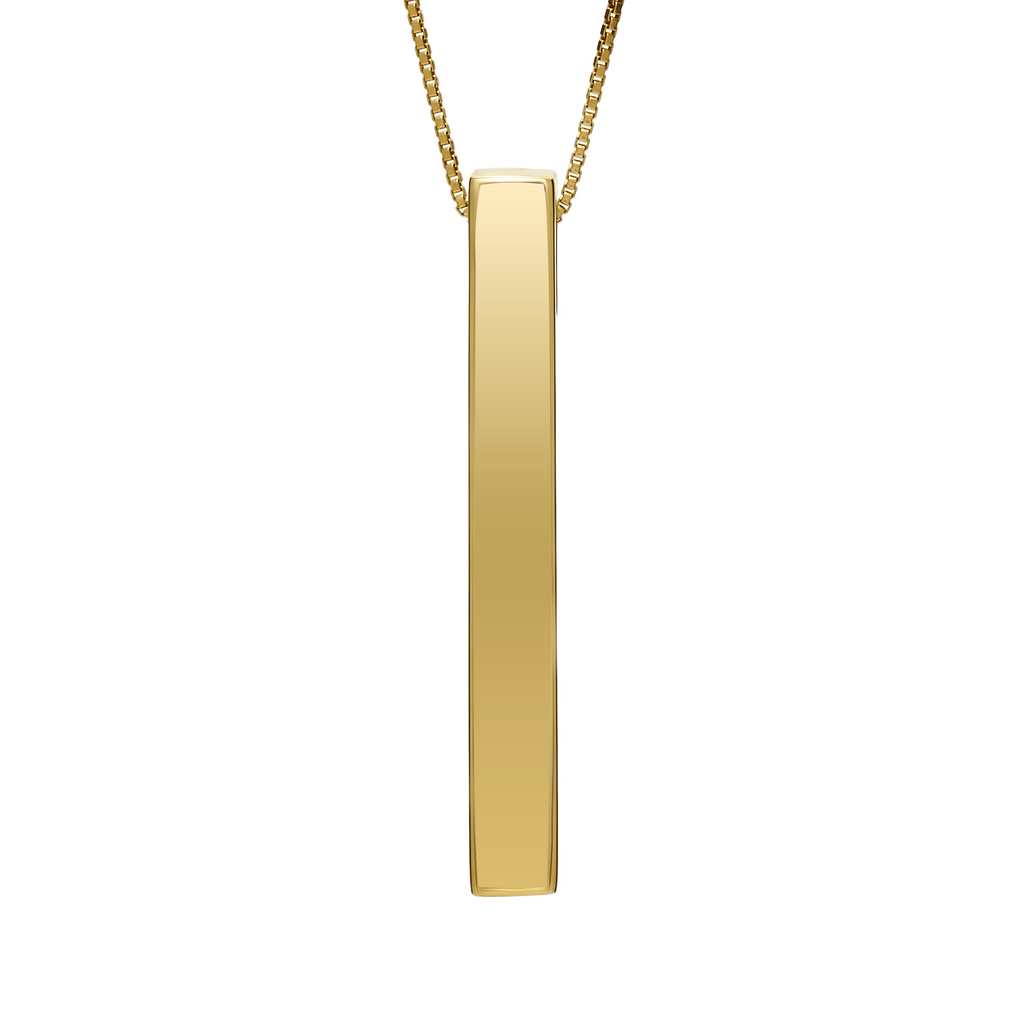Personalized Vertical Name Bar Pendant — Custom Engraved Name Necklace