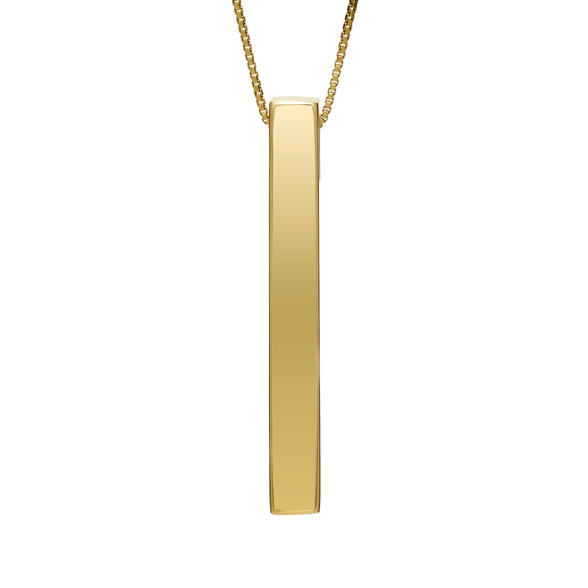 Personalized Vertical Name Bar Pendant — Custom Engraved Name Necklace