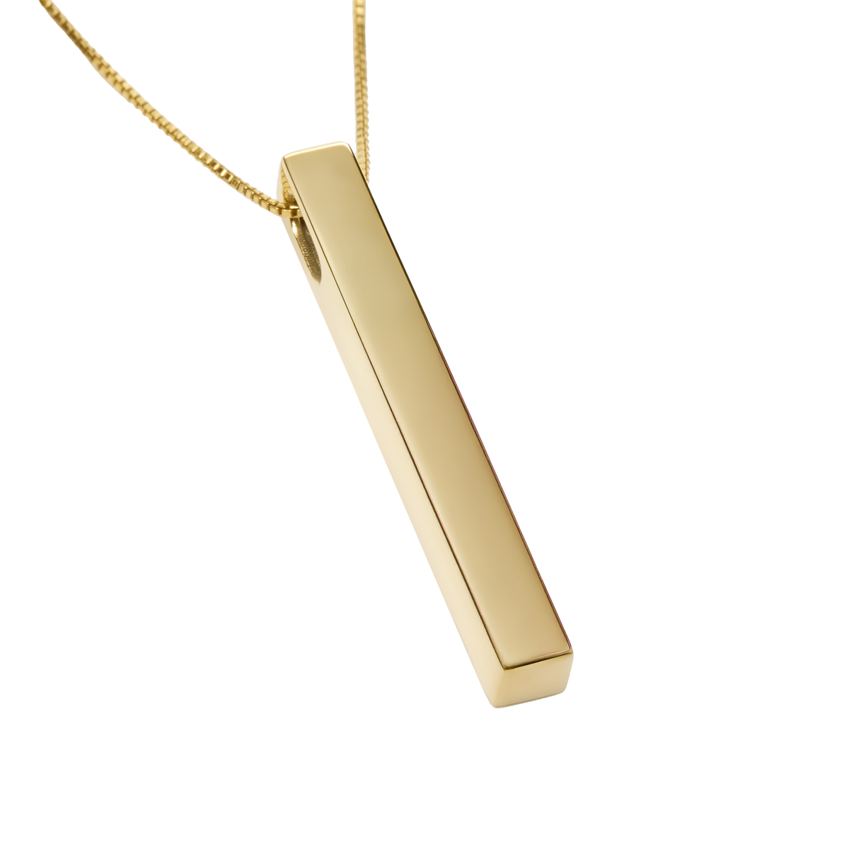 Personalized Vertical Name Bar Pendant — Custom Engraved Name Necklace