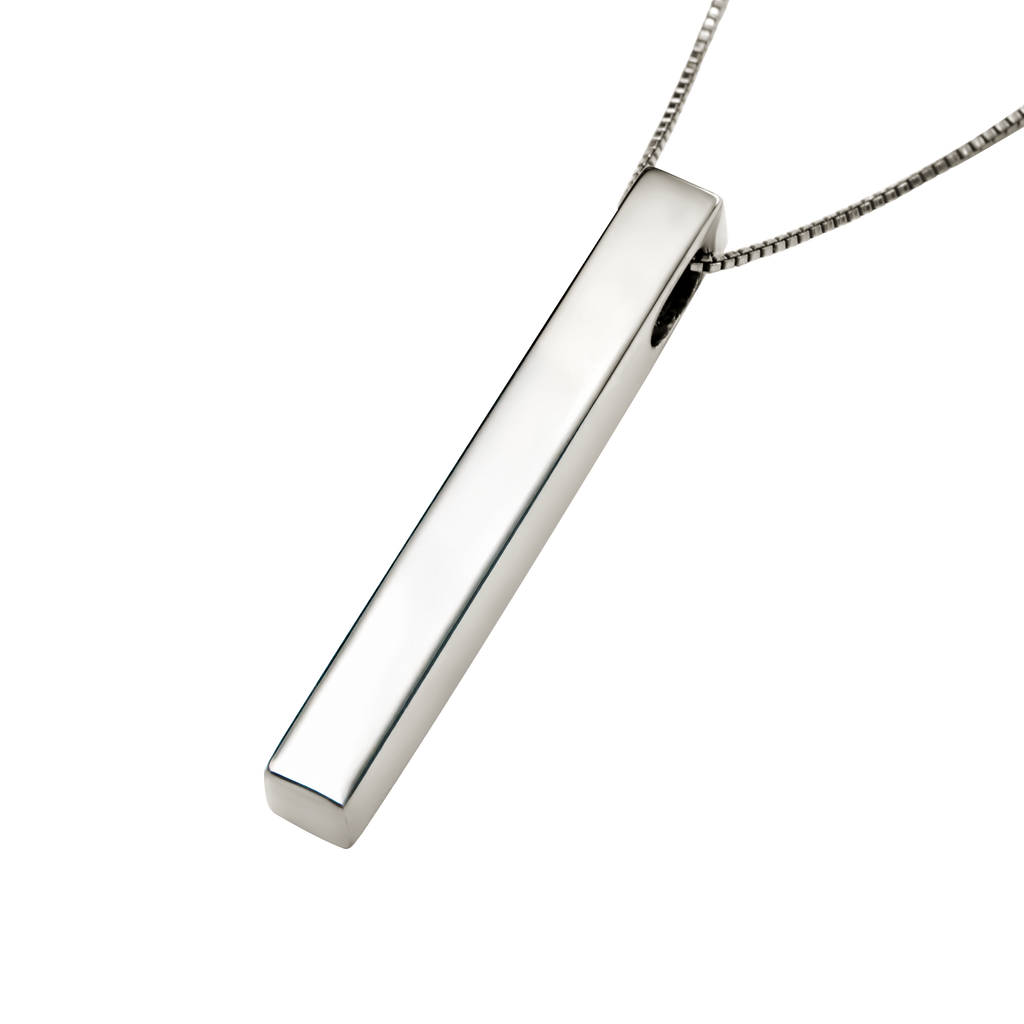 Personalized Vertical Name Bar Pendant — Custom Engraved Name Necklace