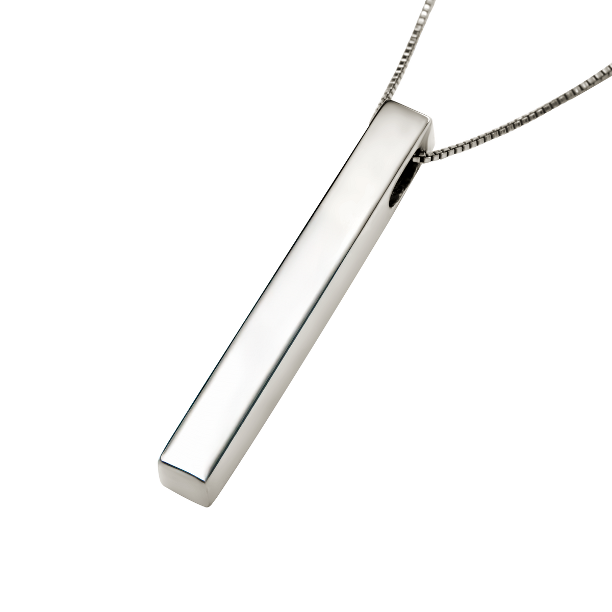 Personalized Vertical Name Bar Pendant — Custom Engraved Name Necklace