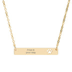 Engravable Paw Cutout Bar Necklace — Personalized Pet Memory Jewelry