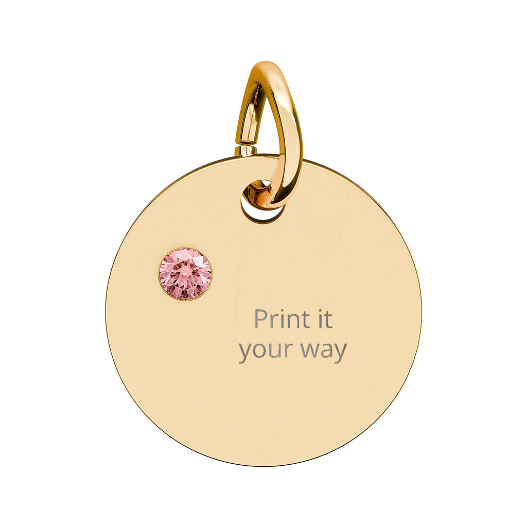 Birthstone Circle Charm (Engraving)