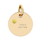 Birthstone Circle Charm (Engraving)