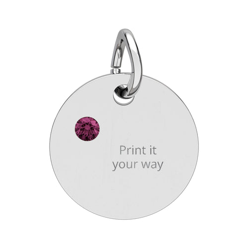 Birthstone Circle Charm (Engraving)