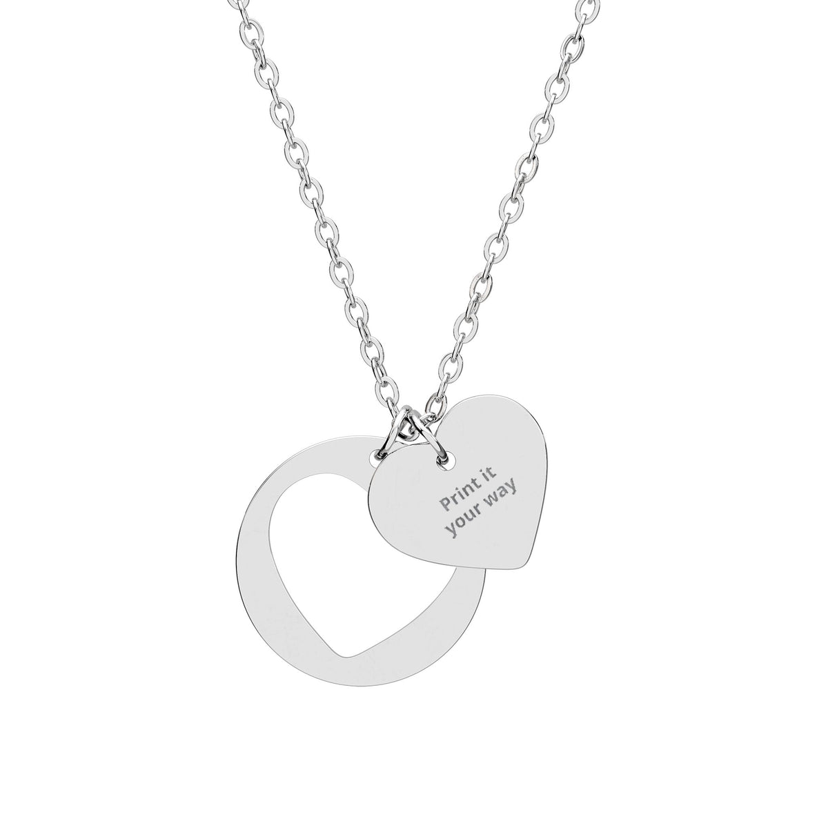 Engravable Heart Cutout Necklace — Personalized Pendant for Couples & Gifts