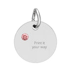Birthstone Circle Charm (Engraving)
