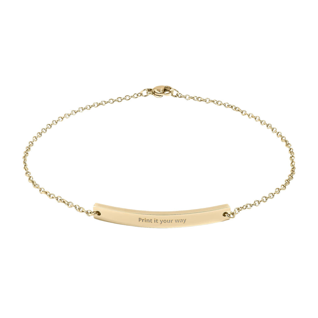 Engravable Curved Bar Anklet — Personalized Minimalist Gold/Silver Anklet