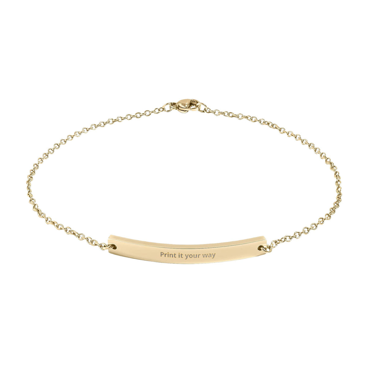 Engravable Curved Bar Anklet — Personalized Minimalist Gold/Silver Anklet