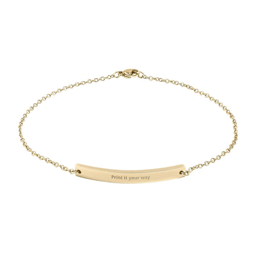 Engravable Curved Bar Anklet — Personalized Minimalist Gold/Silver Anklet
